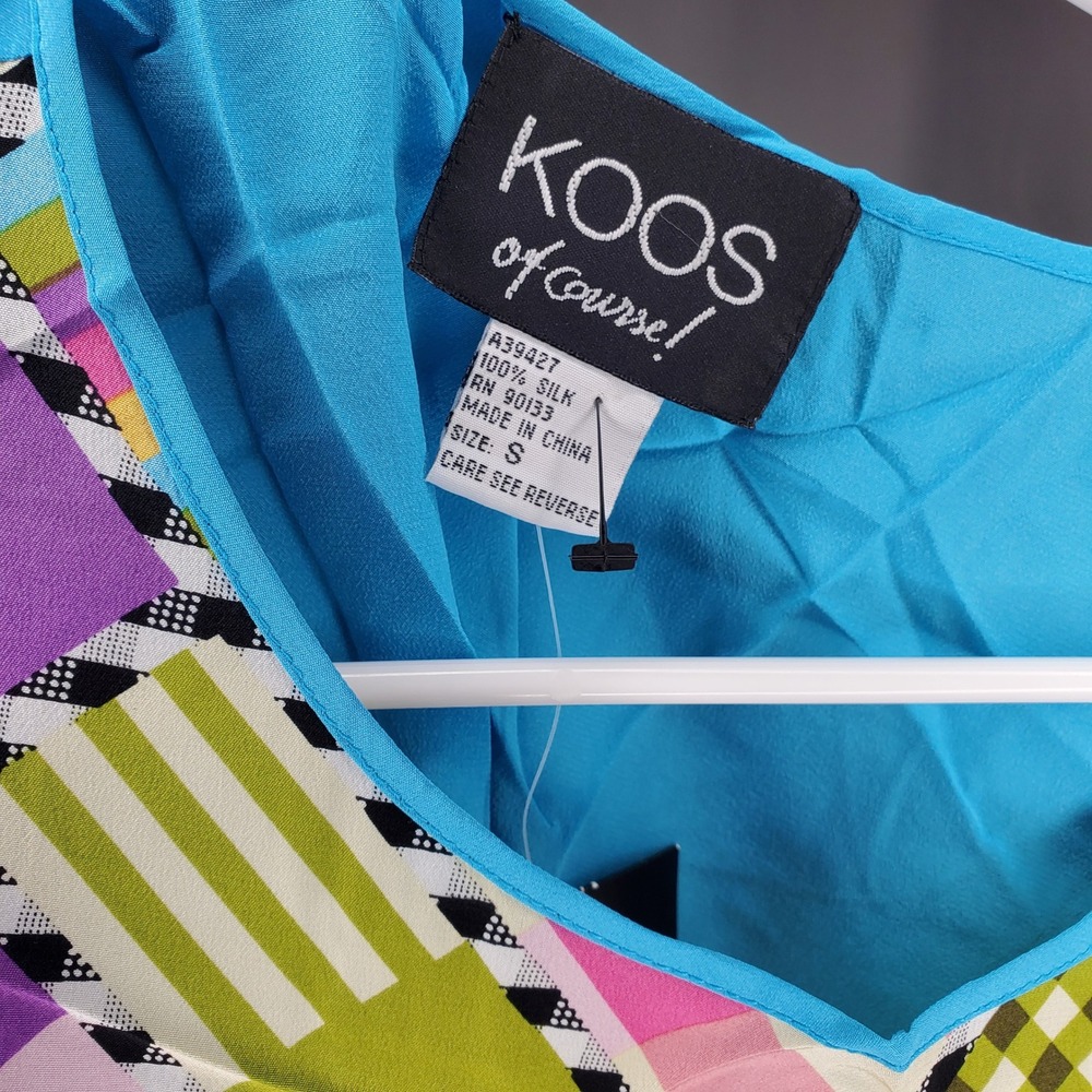 Koos of Course 100% Silk Patchwork Sleeveless Tank Top Multi Color Small - Picture 3 of 5